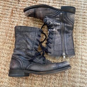 AllSaints Black Fur Moro Boots 39